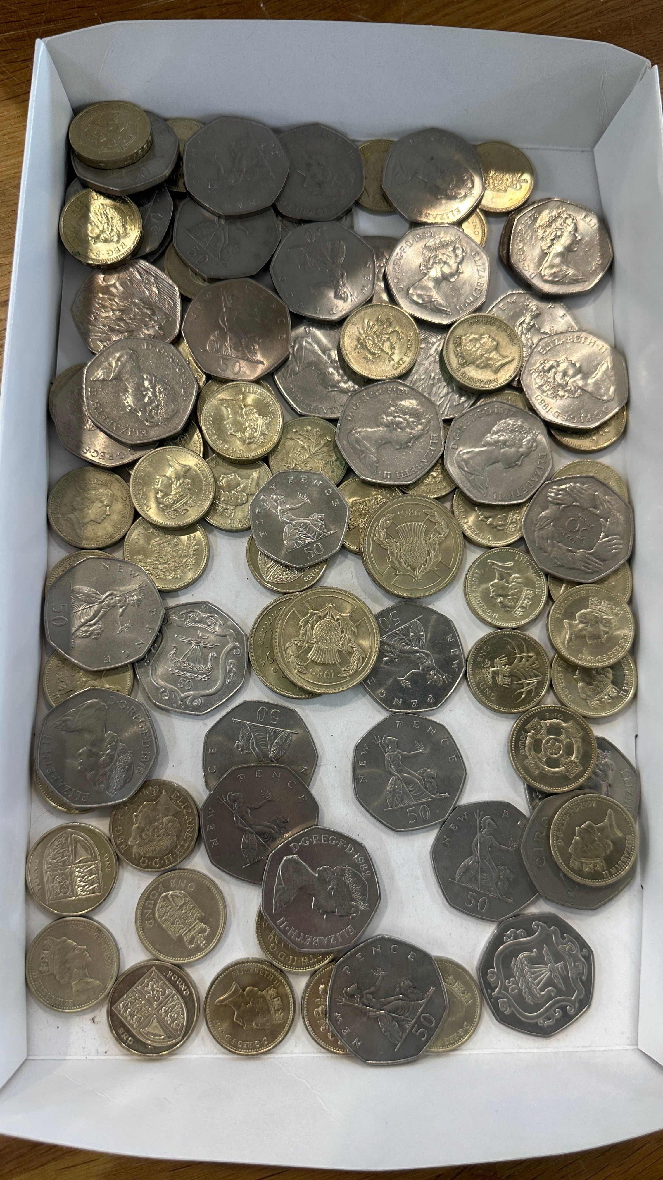 Selection of old £1, £2 and 50p coins approximately £70 in total