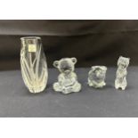 Waterford crystal animals and vase