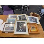 Selection of framed pictures and prints largest measures 17 inches tall 15 inches wide