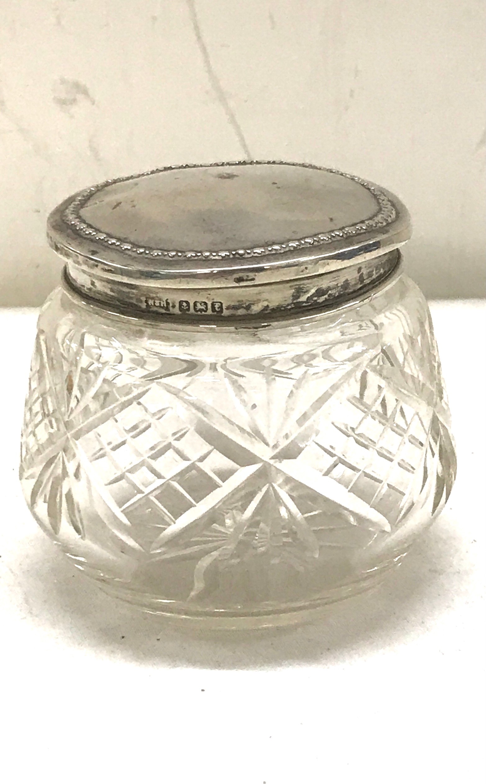 3 Hallmarked silver topped perfume jars - Image 5 of 7