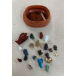 Selection of onyx/ stone and quartz figures