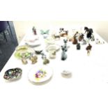 Selection of animal ornaments, miniature cups/ saucers, selection of Wade Lady and the Tramp