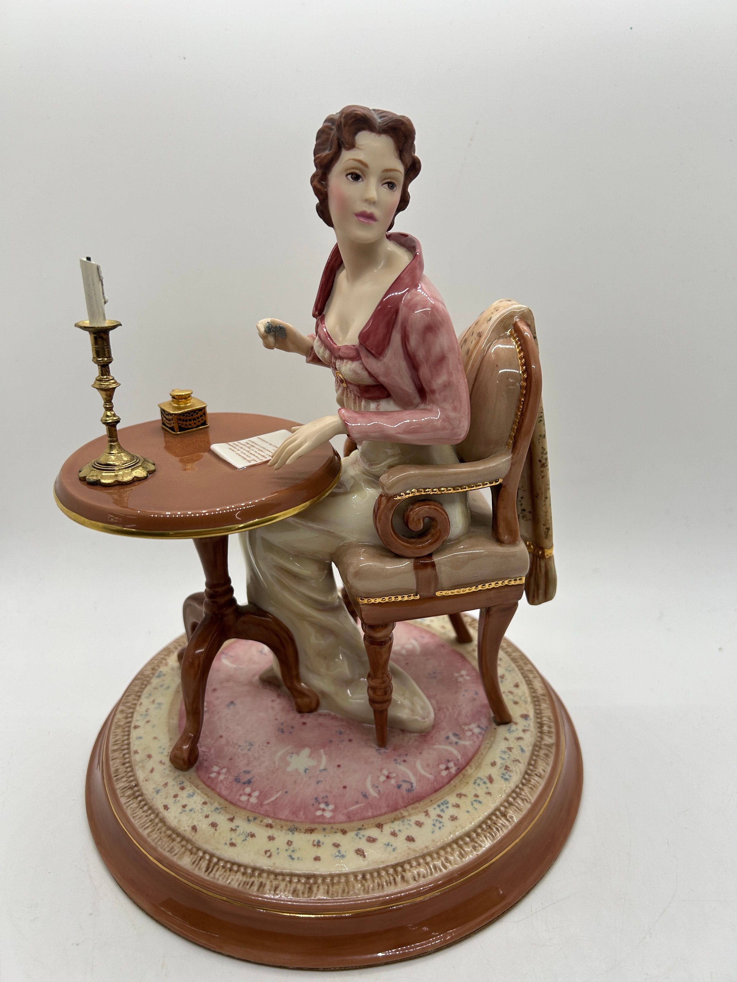 Franklin Mint Library Stunning Elizabeth Pride And Prejudice Figure- missing quill