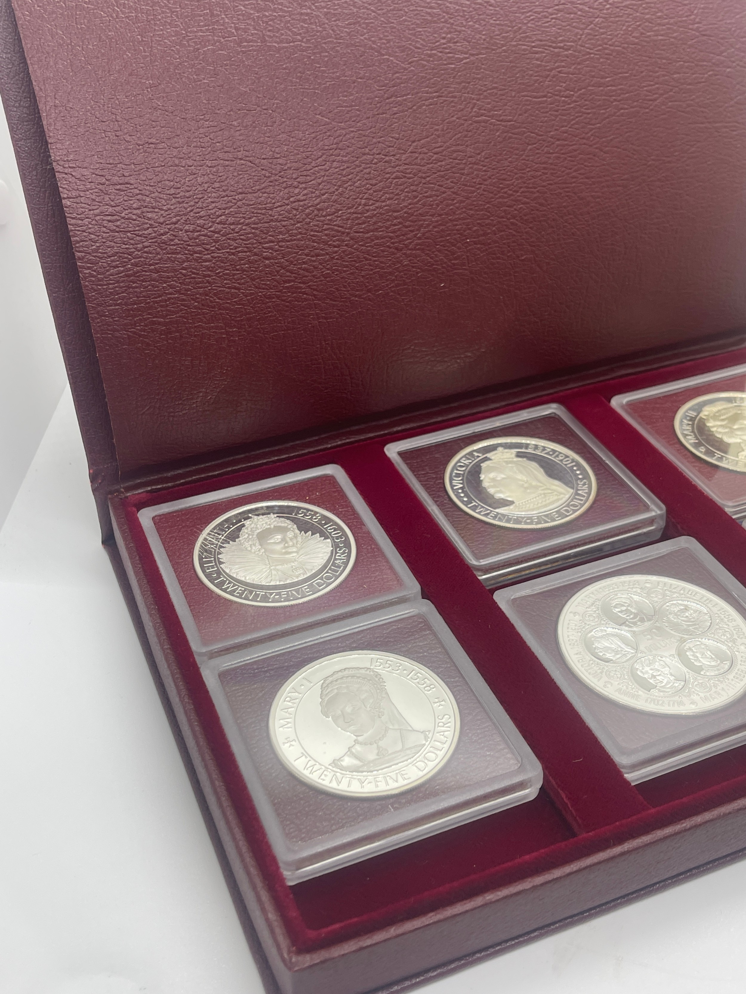 Boxed the Cayman island silver queens collection 1977 coin set with COA - Image 2 of 5