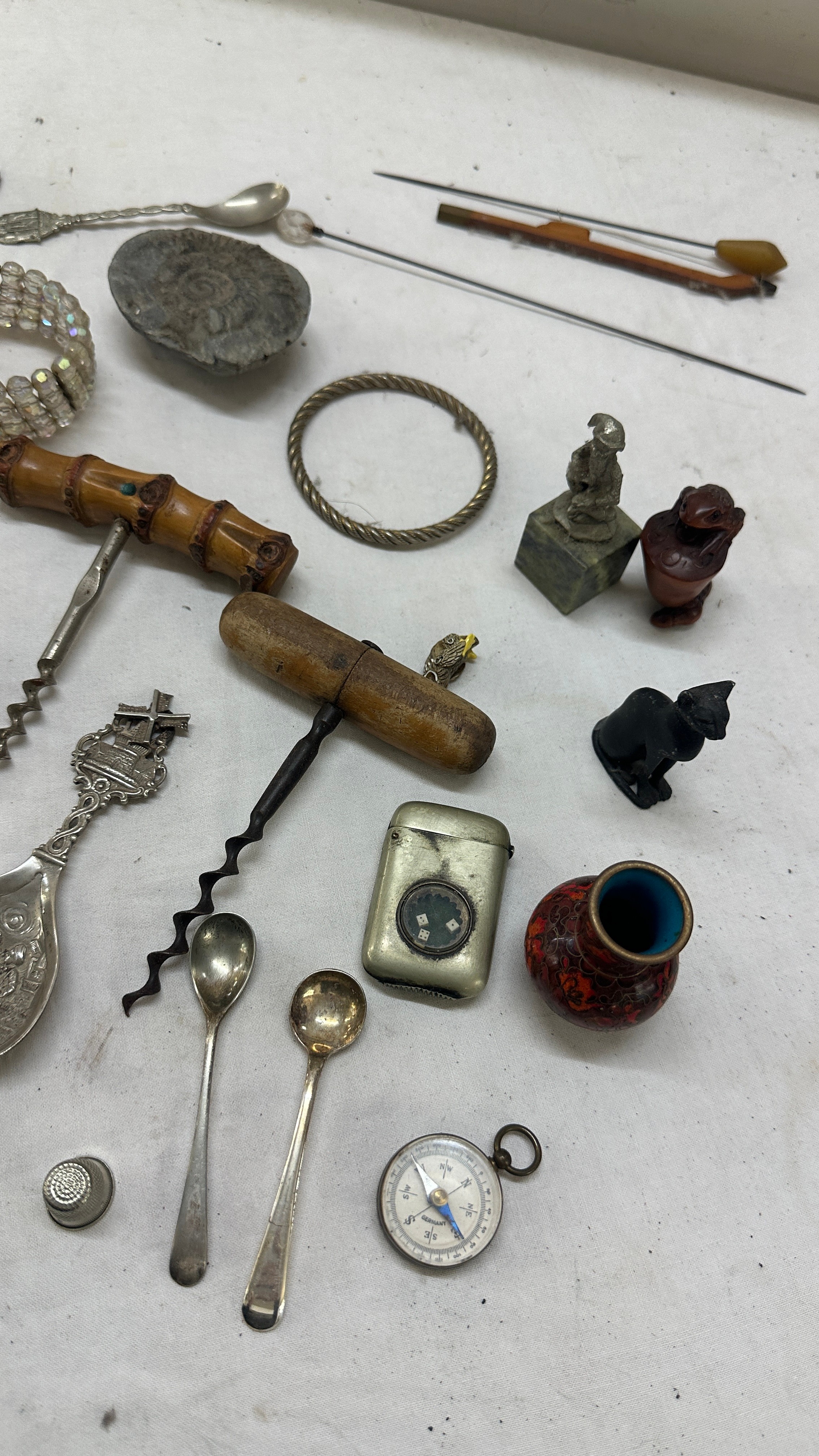 Selection of collectables includes compass, wine openers, fossils etc - Image 5 of 7