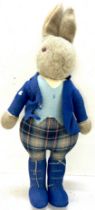 Vintage tall Little folk Peter Rabbit, jacket in need of repair, overall height 34 inches