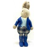 Vintage tall Little folk Peter Rabbit, jacket in need of repair, overall height 34 inches