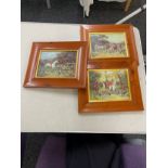 Selection of Hunting scene prints 11 inches tall 13 inches wide