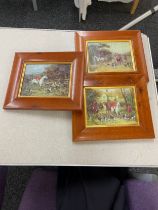 Selection of Hunting scene prints 11 inches tall 13 inches wide