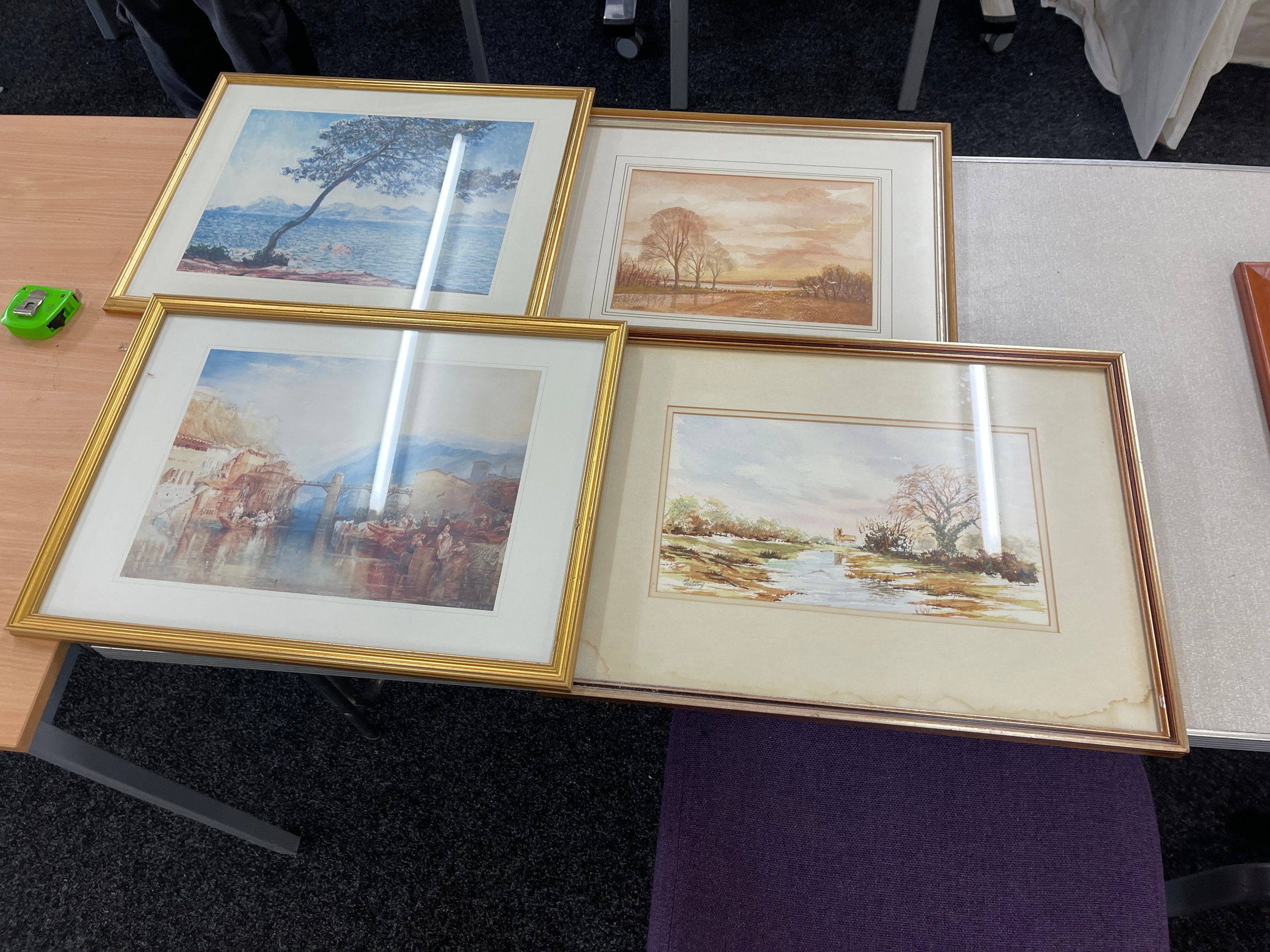 4 Framed Prints largest measures approximately 15 inches tall 21 inches wide