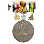 Set of WW1 military medals to 'PTECHOWEll WORC.R 22 391' with death plaque