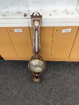 Vintage inlaid banjo barometer rosewood, 40 inches tall