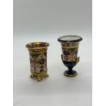 2 Miniature Royal Crown Derby Vases