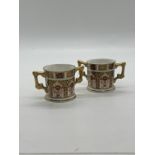 Miniature 2 handled Royal Crown Derby 1128 Imari cups