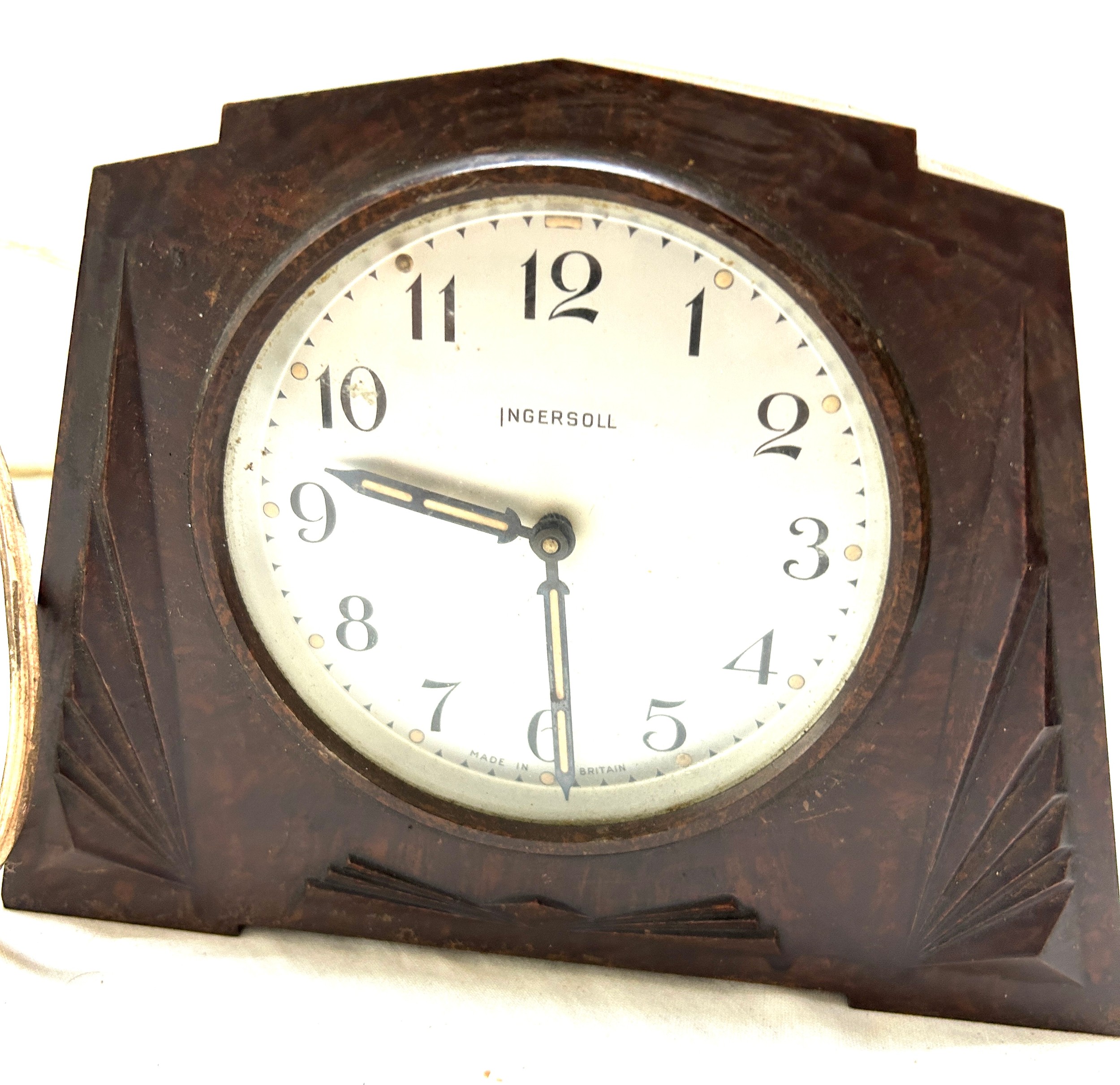 Two vintage clocks one Ingersoll Bakelite mantel clock one Smiths electric 1960's mantel clock - Image 2 of 5