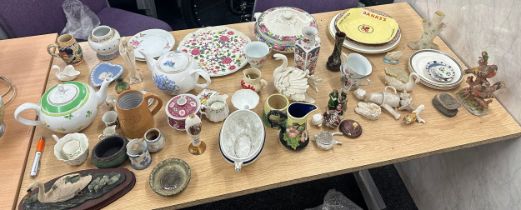 Selection of miscellaneous includes tea pots, vases etc