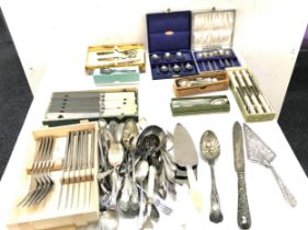 Selection of assorted cutlery includes EPNS etc