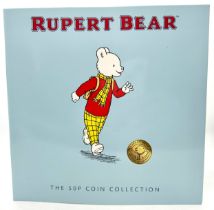 Rupert Bear 50p coin collection, complete within folder