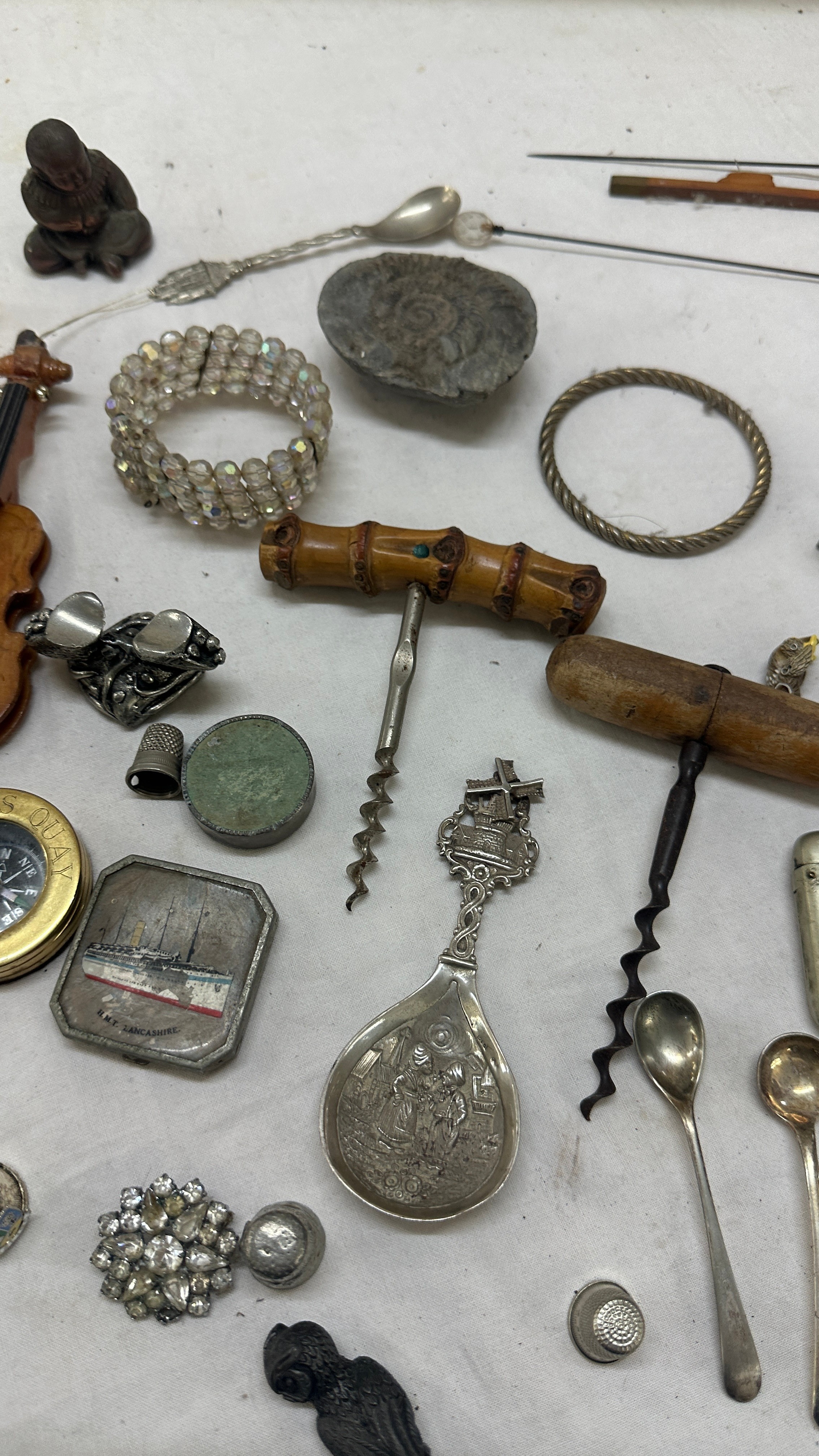 Selection of collectables includes compass, wine openers, fossils etc - Image 7 of 7