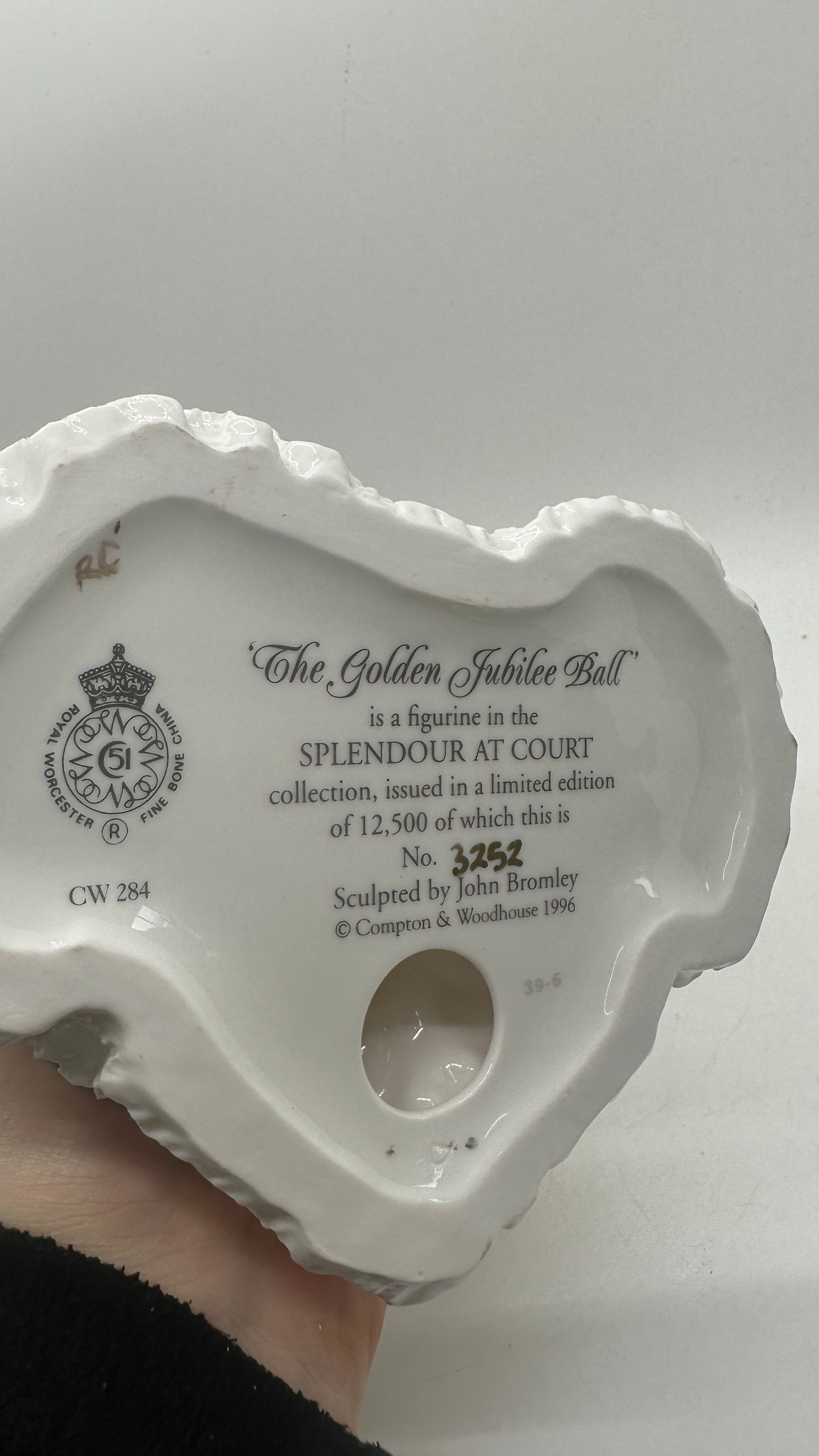 Royal Worcester Figurine The Golden Jubilee Ball Limited edition Splendour at Court with COA - Image 3 of 4