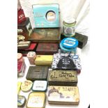 Large Box Of Old tins and some cardboard cigarette boxes