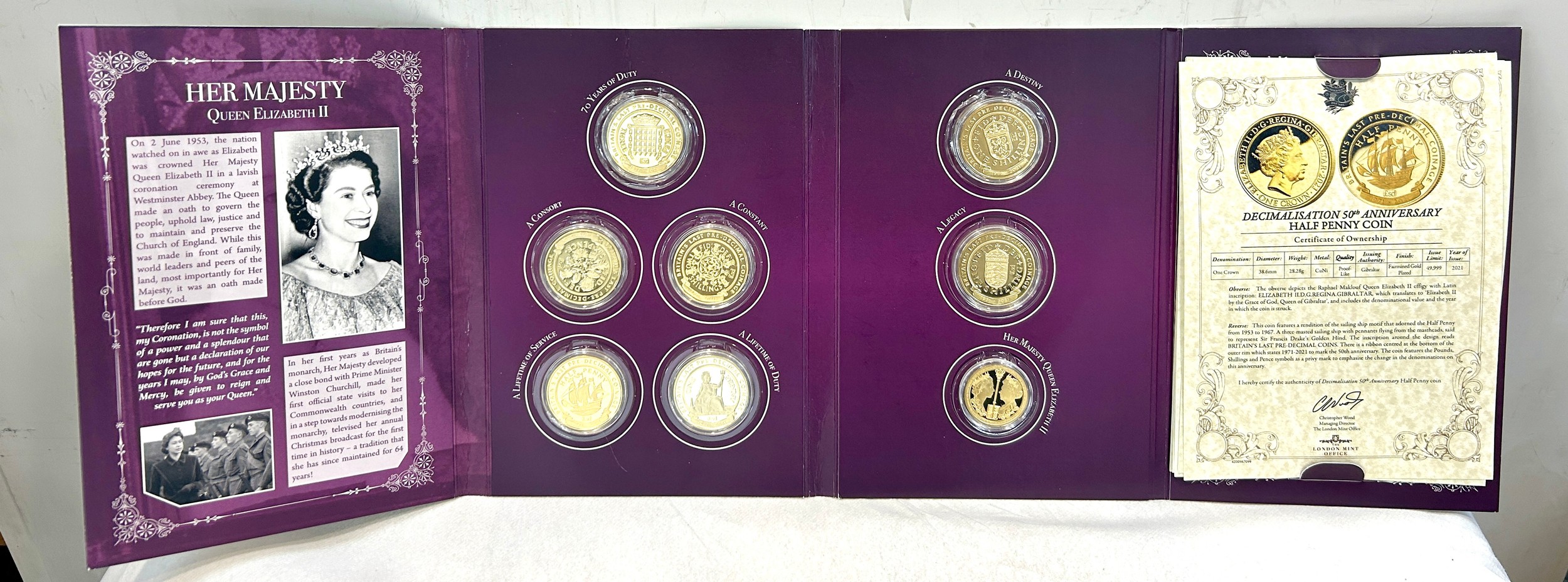 The Ultimate Platinum Jubilee Collection complete coin set by London Mint Office with COA