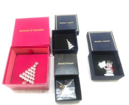 Selection of 4 Butler and Wilson Christmas Brooches