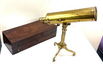 Boxed brass John Watson magnify telescope