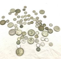 Selection of pre 1947 coins, total weight 235grams