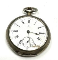 Antique silver omega pocket watch the ticks and stops fully wound