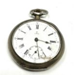 Antique silver omega pocket watch the ticks and stops fully wound