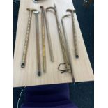 Large selection of vintage and later walking sticks