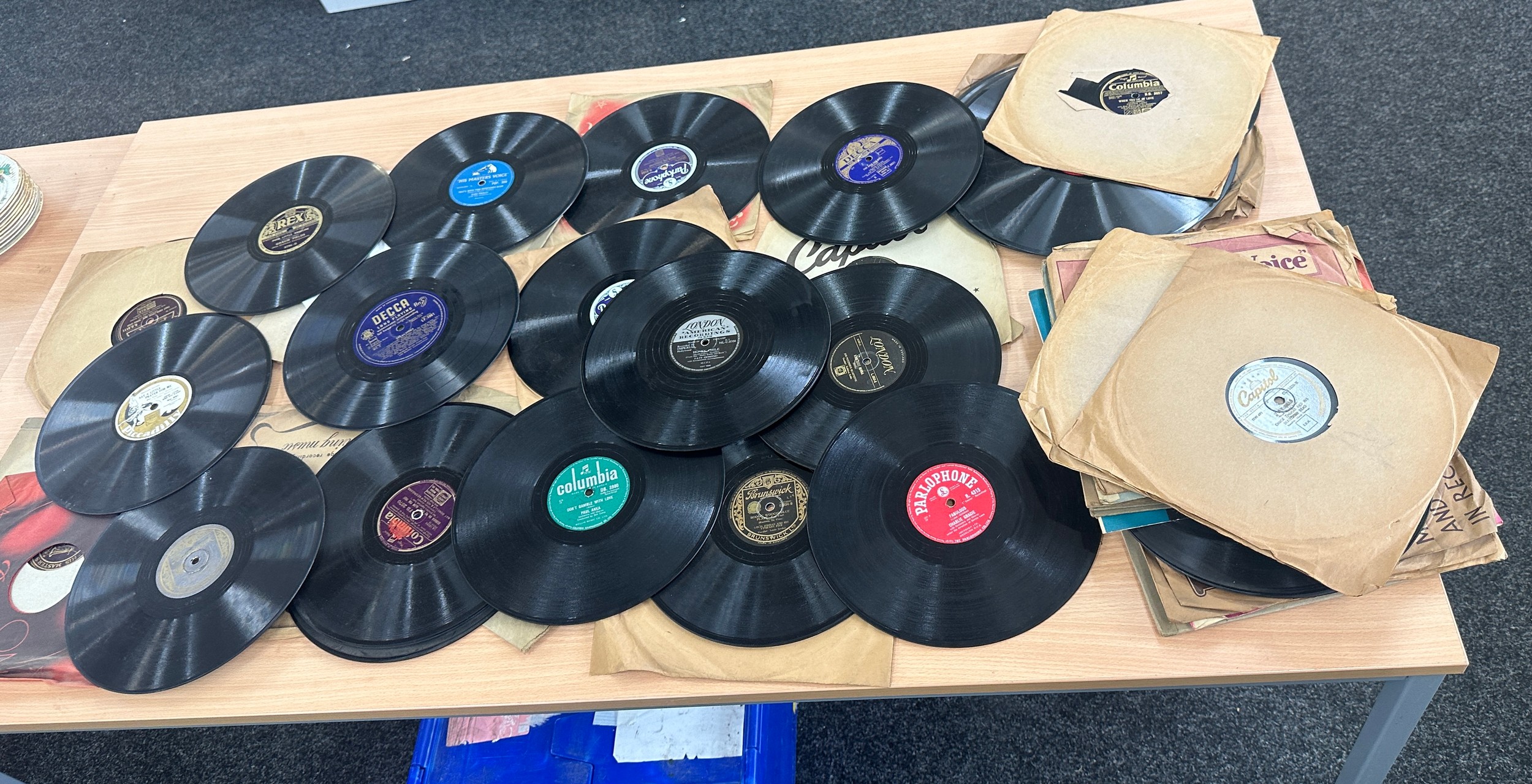 Selection of vintage 78's records to include Elvis etc