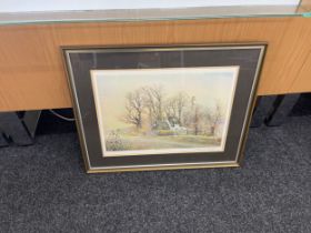 Framed The Old Rectory Lodge print by K.G Summers, signed limited edition number 53/250 measures