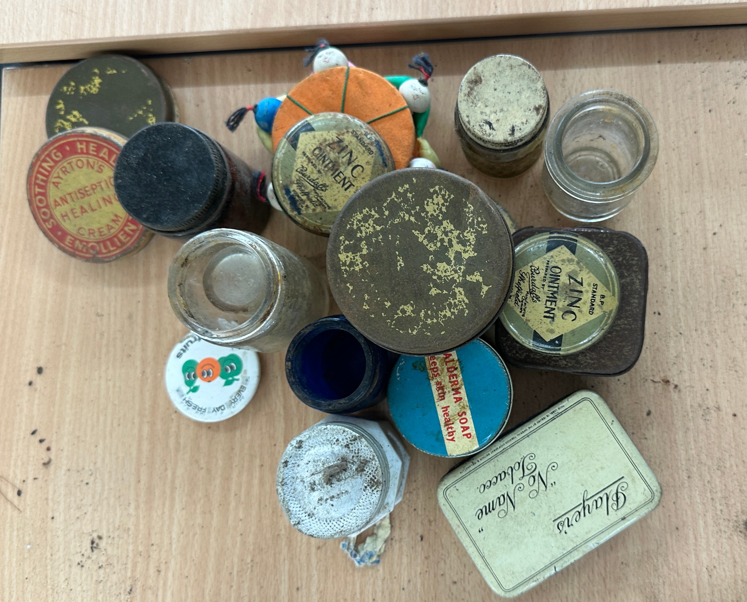 Selection of vintage tins and jars