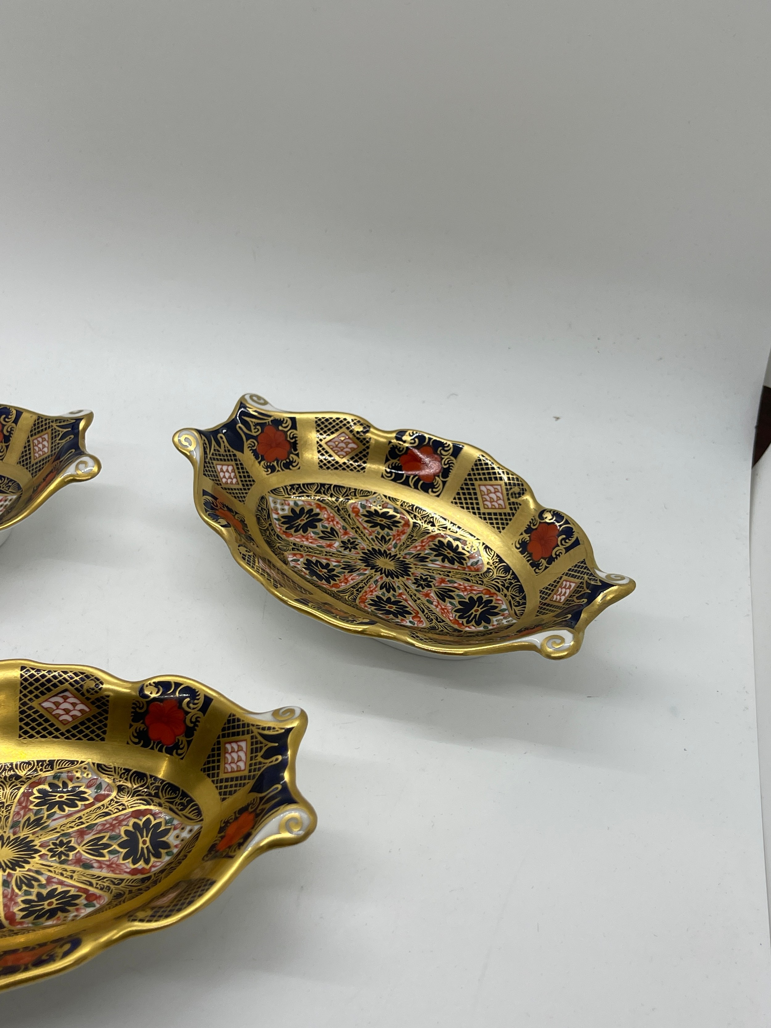 3 Miniature Royal Crown Derby Imari 1128 trays - Image 5 of 5