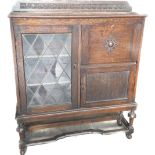 Oak bureau book case with key measures approx 49 inches tall, 41 wide, 10.5 deep