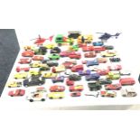 Large selection of vintage diecast cars includes Matchbox, corgi cars etc