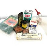 Selection of vintage advertising collectables to include Castrol Motor Oil can- un opened, Battery