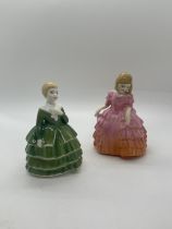 2 Royal Doulton miniature figures includes Belle and Rose 5.5 inches tall