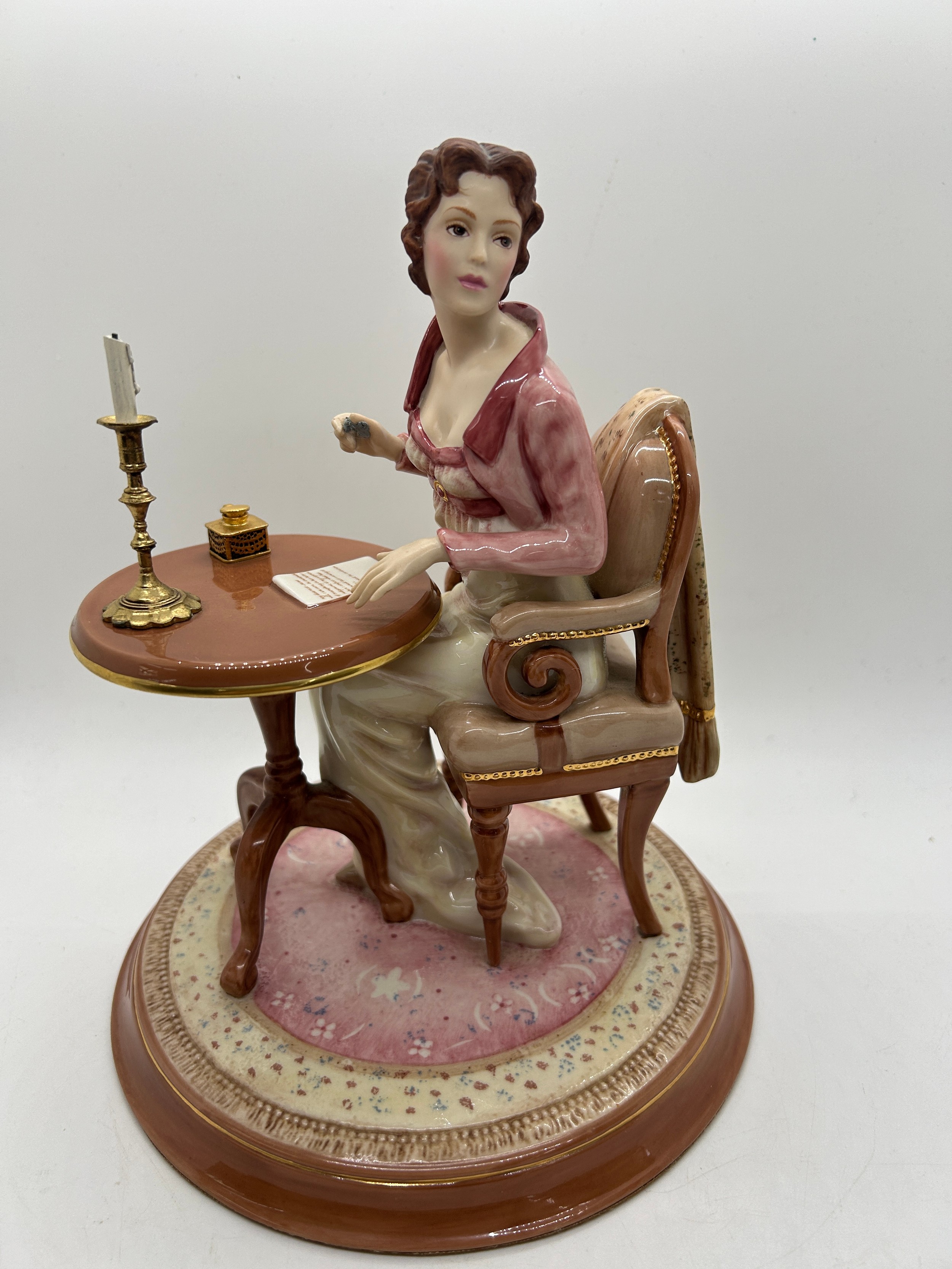 Franklin Mint Library Stunning Elizabeth Pride And Prejudice Figure- missing quill - Image 2 of 6