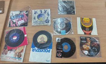 Selection of records, picture discs and Japanese imports to include ABBA, Kiss etc