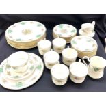 Part dinner/ tea service Elizabeth Staffordshire hand decorated fine bone China, 9 dinner plates,