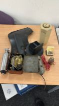 Selection of vintage items to include fire extinguisher, stove etc