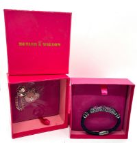 Boxed Butler and Wilson leather and crystal bracelet, Boxed Butler and Wilson crystal set bracelet