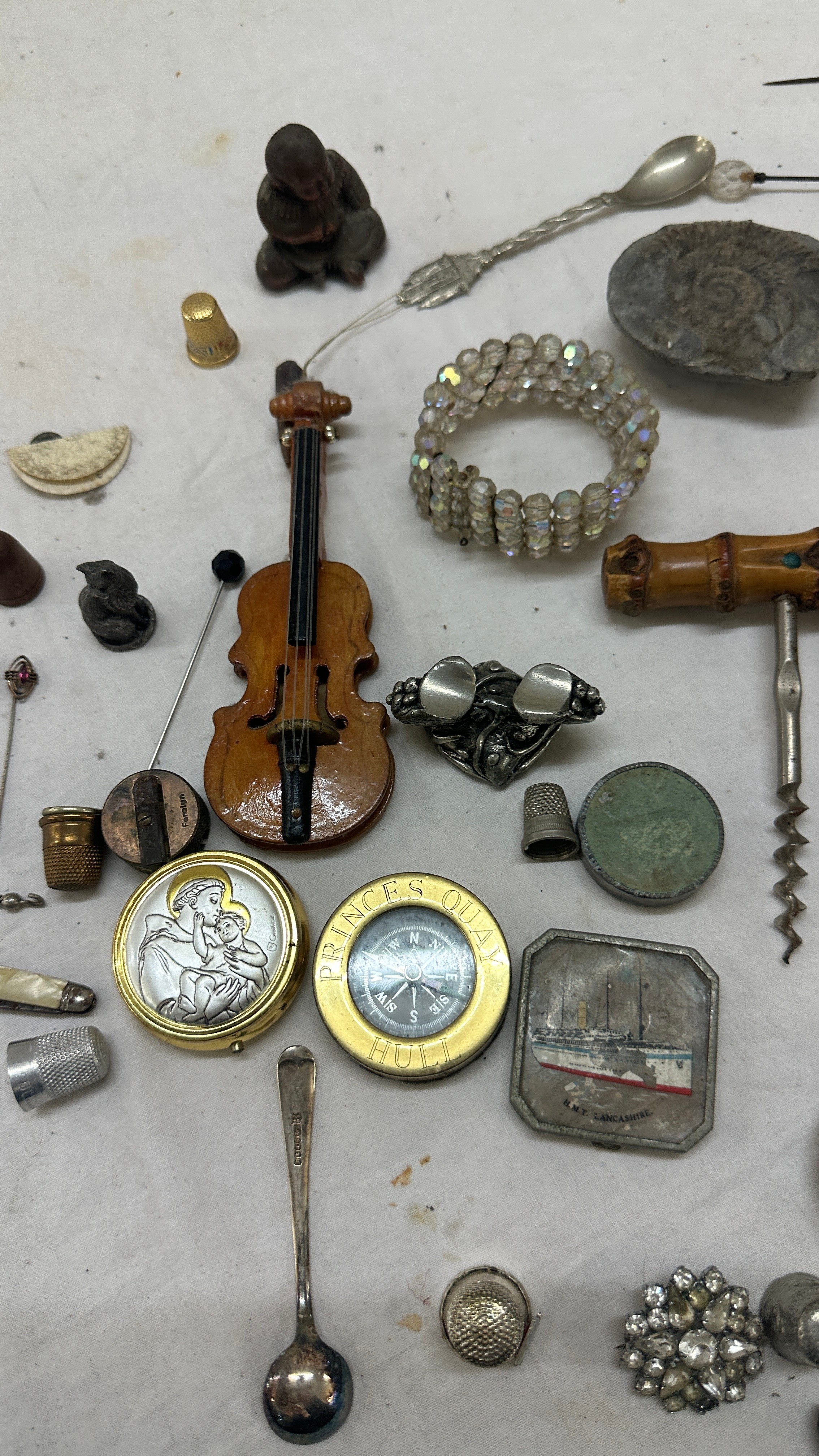 Selection of collectables includes compass, wine openers, fossils etc - Image 4 of 7
