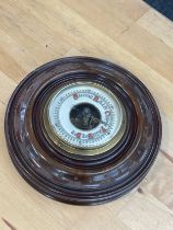 2 Vintage barometers includes mahogany inlaid and one other