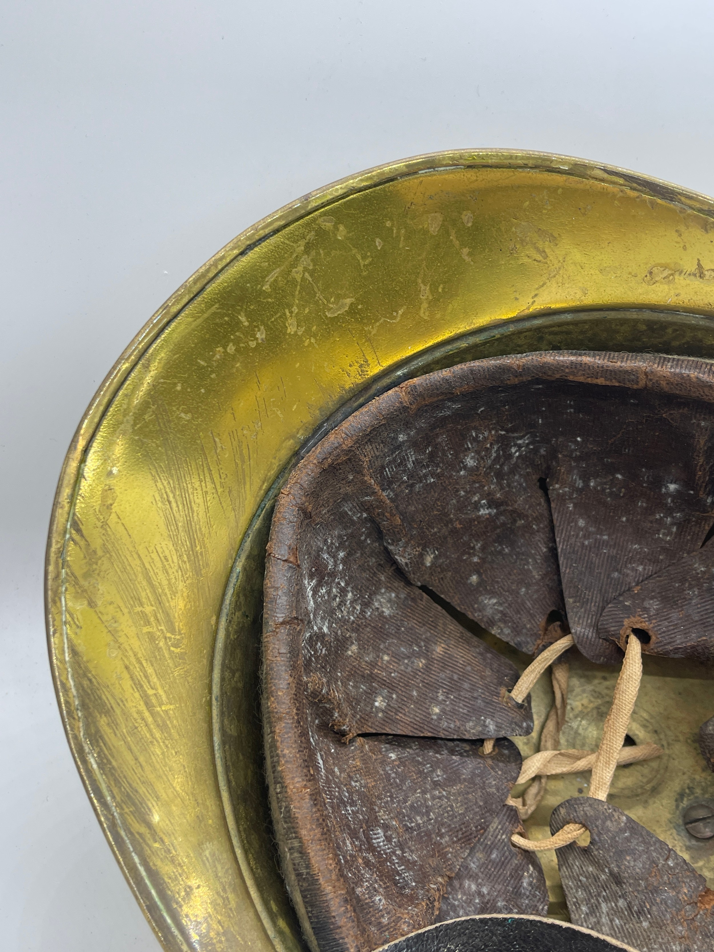 Vintage French brass Fireman's helmet - Image 5 of 6