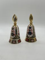 Set of 2 Royal Crown Derby Imari 1128 bell candle snuffers