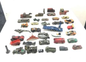 Selection of vintage dye cast cars includes Match box and Corgi